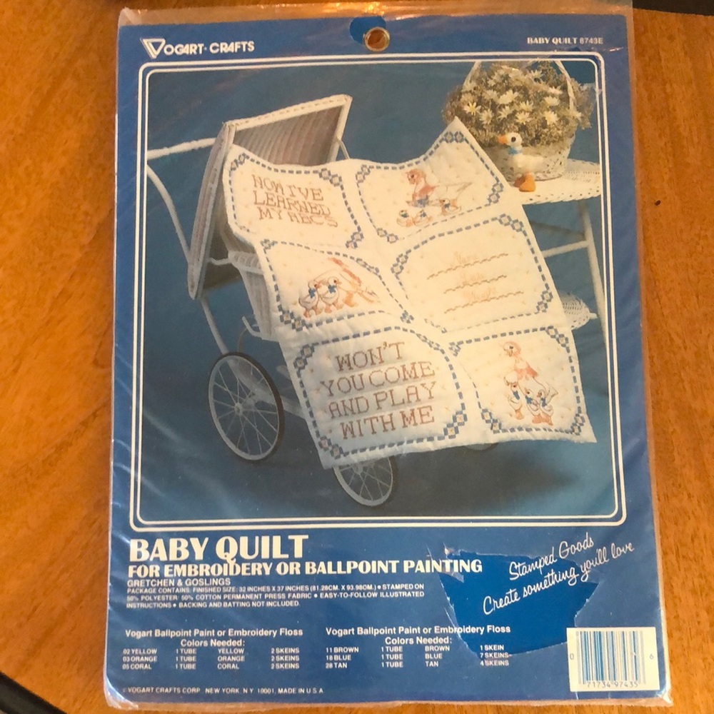 NIP - Vogart Crafts Baby Quilt f/Embroidery or Ballpoint Painting